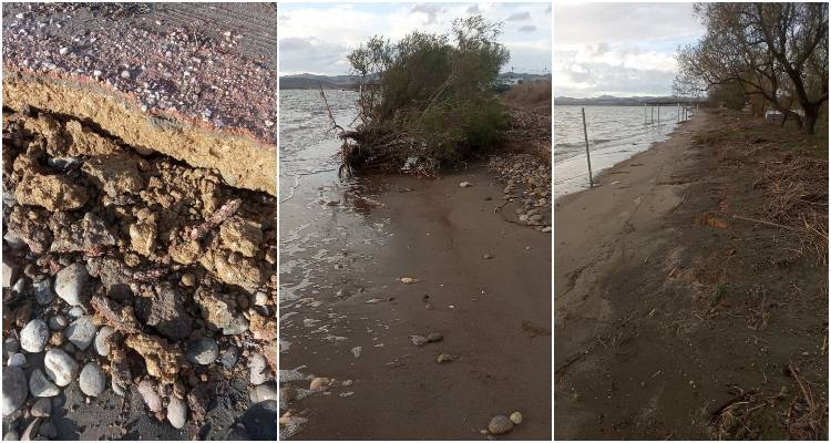 Λήμνος – Κακοκαιρία: Ζημιές υπέστη και η παραλία των Λύχνων (photos)