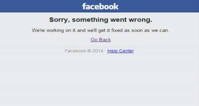 «Έπεσε» το Facebook: «Sorry, something went wrong»
